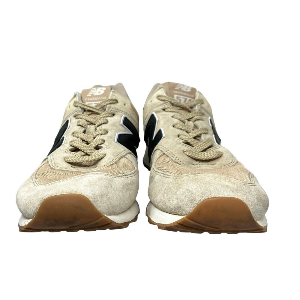 New Balance Sneakers Mens 12 Beige Suede 574‎ Mesh Gym Casual Streetwear U574RAC - Picture 3 of 11